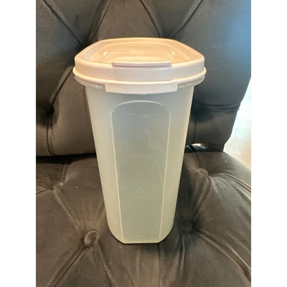 Tupperware Tall Modular Mate Container Beige Lid Food Storage Pantry Organizer